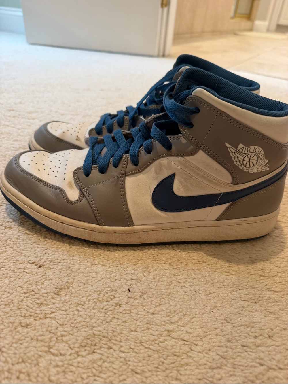 Nike Air Jordan 1 Mid True Blue Cement Grey Men’s Size 11 DQ8426-014